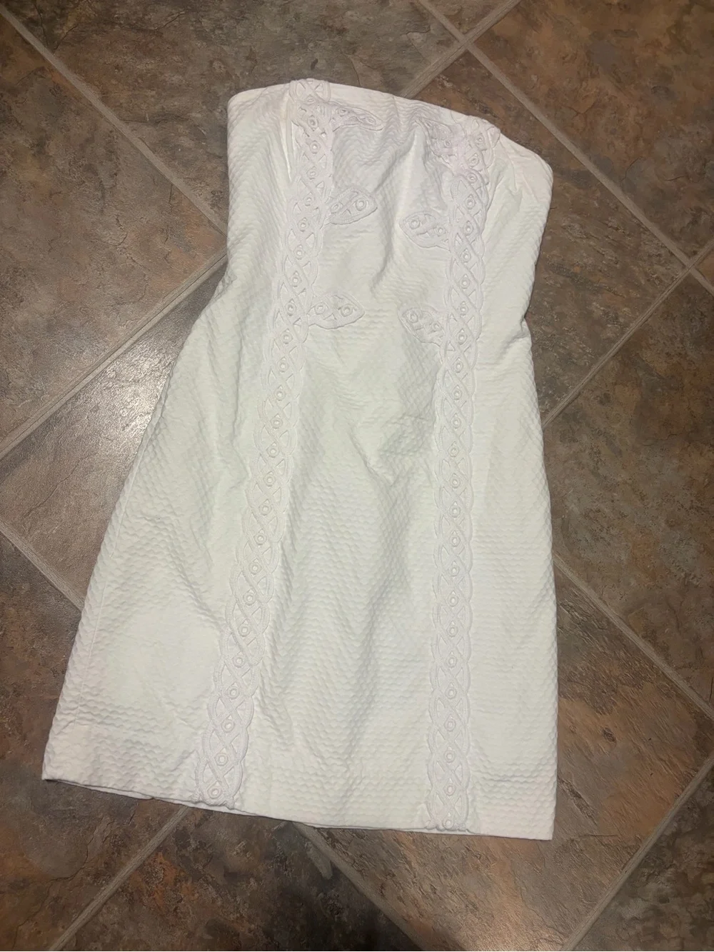 Lilly Pulitzer White Strapless Lace-Trim Mini Dress - Picture 2 of 6